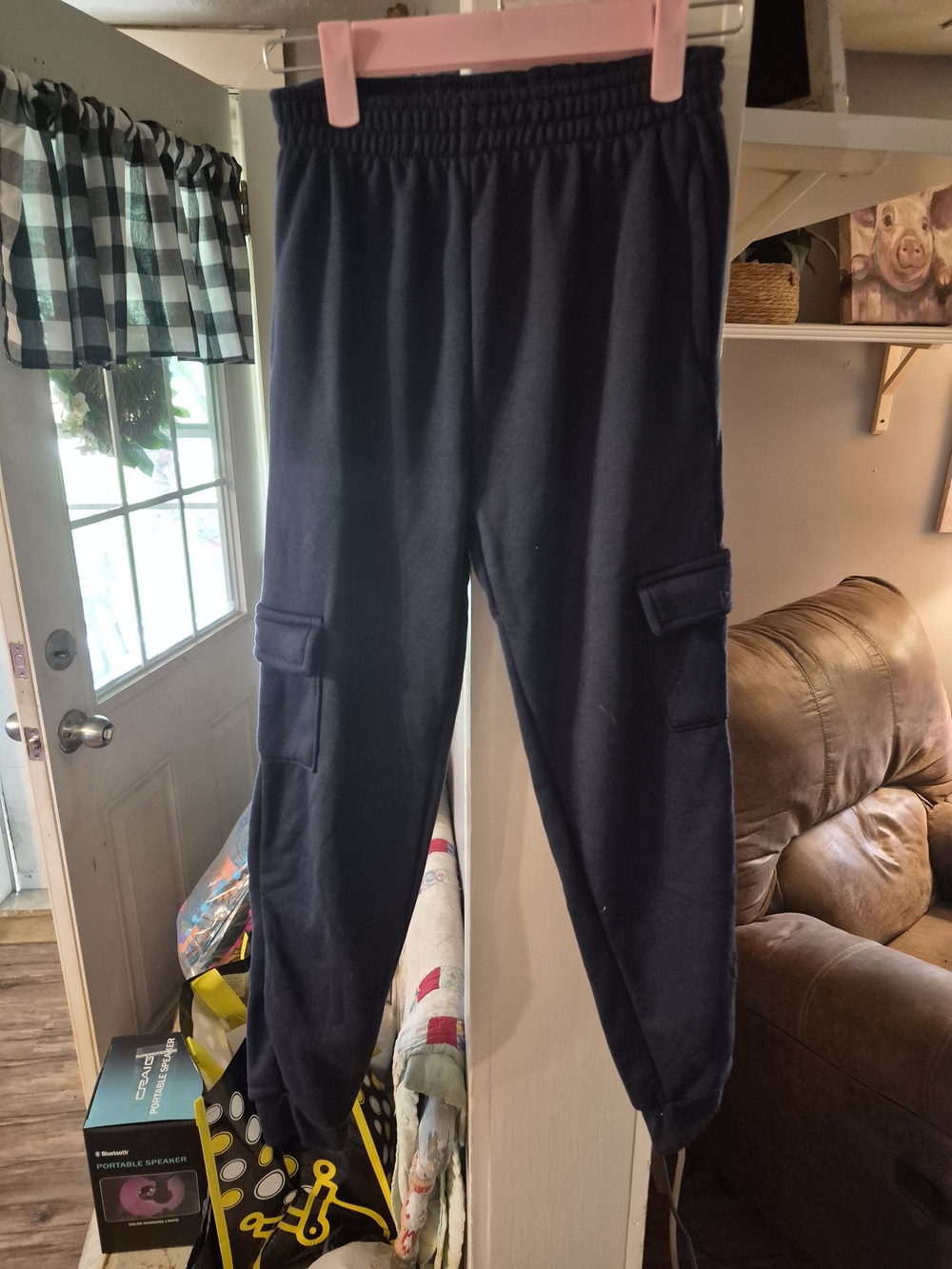 Kids Black Cargo Sweatpants - Unbranded
